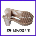 Holz Stile Dame dicke Sohle Casual Schuhe Keil Sohle PU Schuhsohle